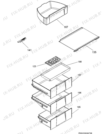 Взрыв-схема холодильника Electrolux EK30410LWE - Схема узла Internal parts